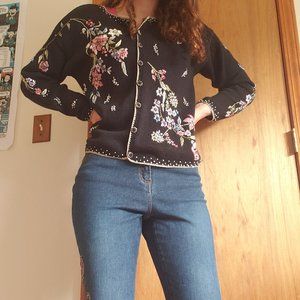 Tiara International Vintage Floral Sweater